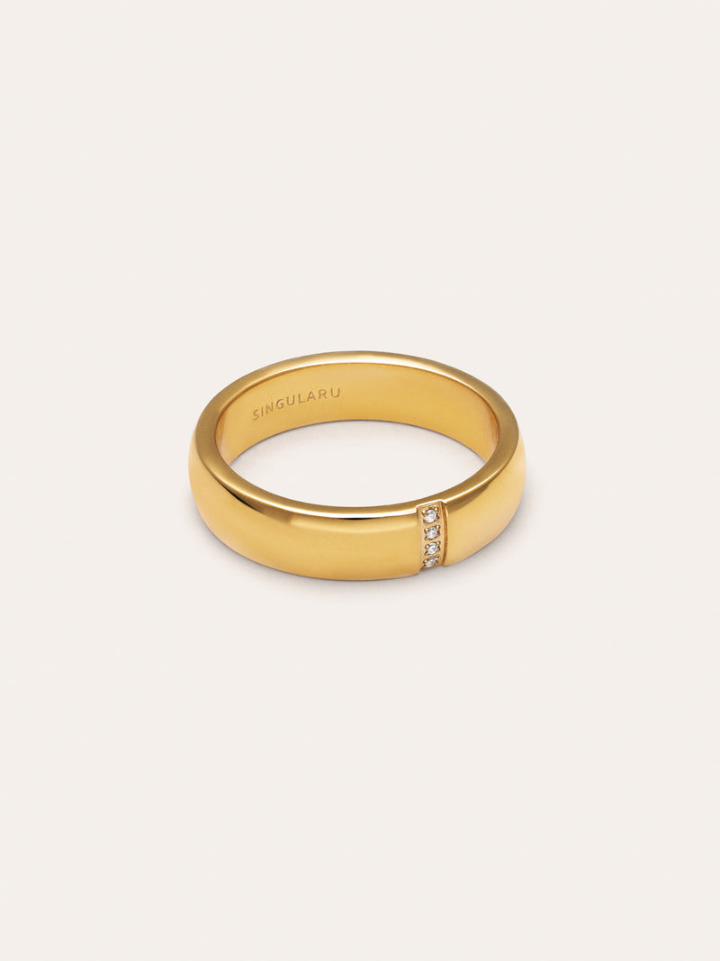 Anillo Starla Sparks Acero Baño Oro