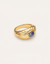 Anillo Sunbeam Azul Baño Oro