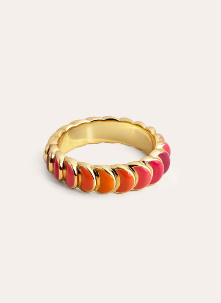 Sunset Scales Gold Ring