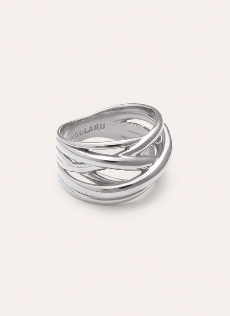 Anillo Triple Cross Acero