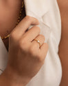 Anillo Trebol Plata Baño Oro