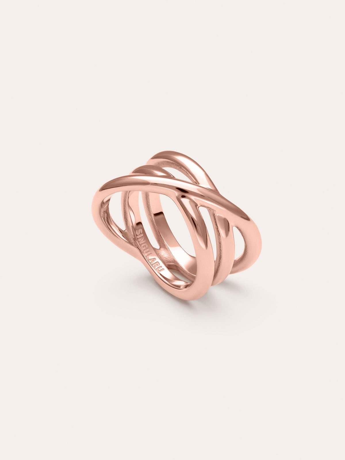 Imagen detalle de Anillo Trinity Acero Baño Oro Rosa