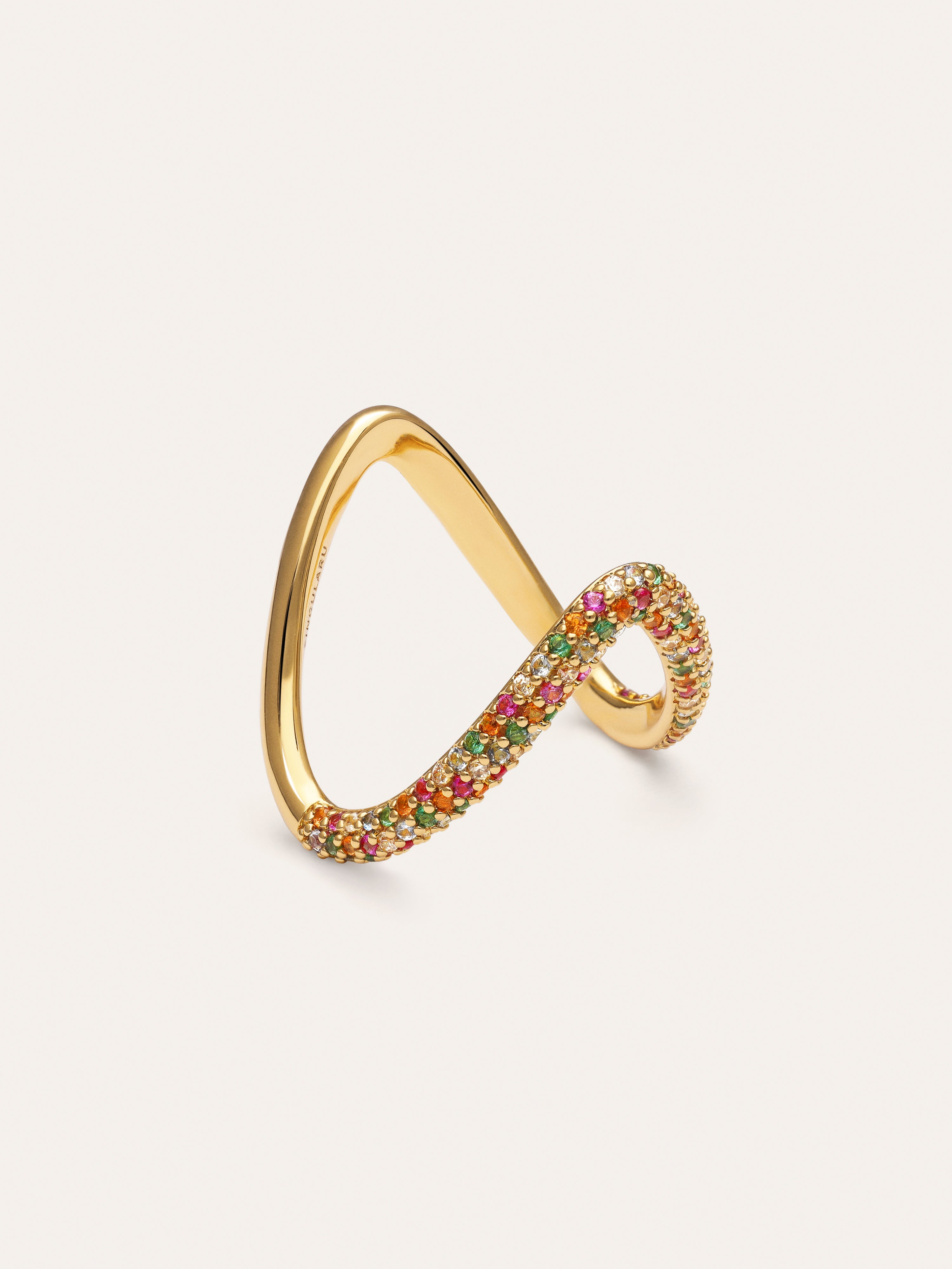 Anillo V Scarlett Dance Baño Oro