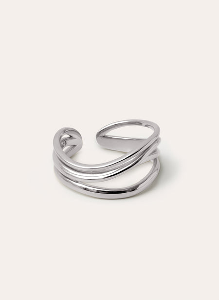 Waves Silver Ring