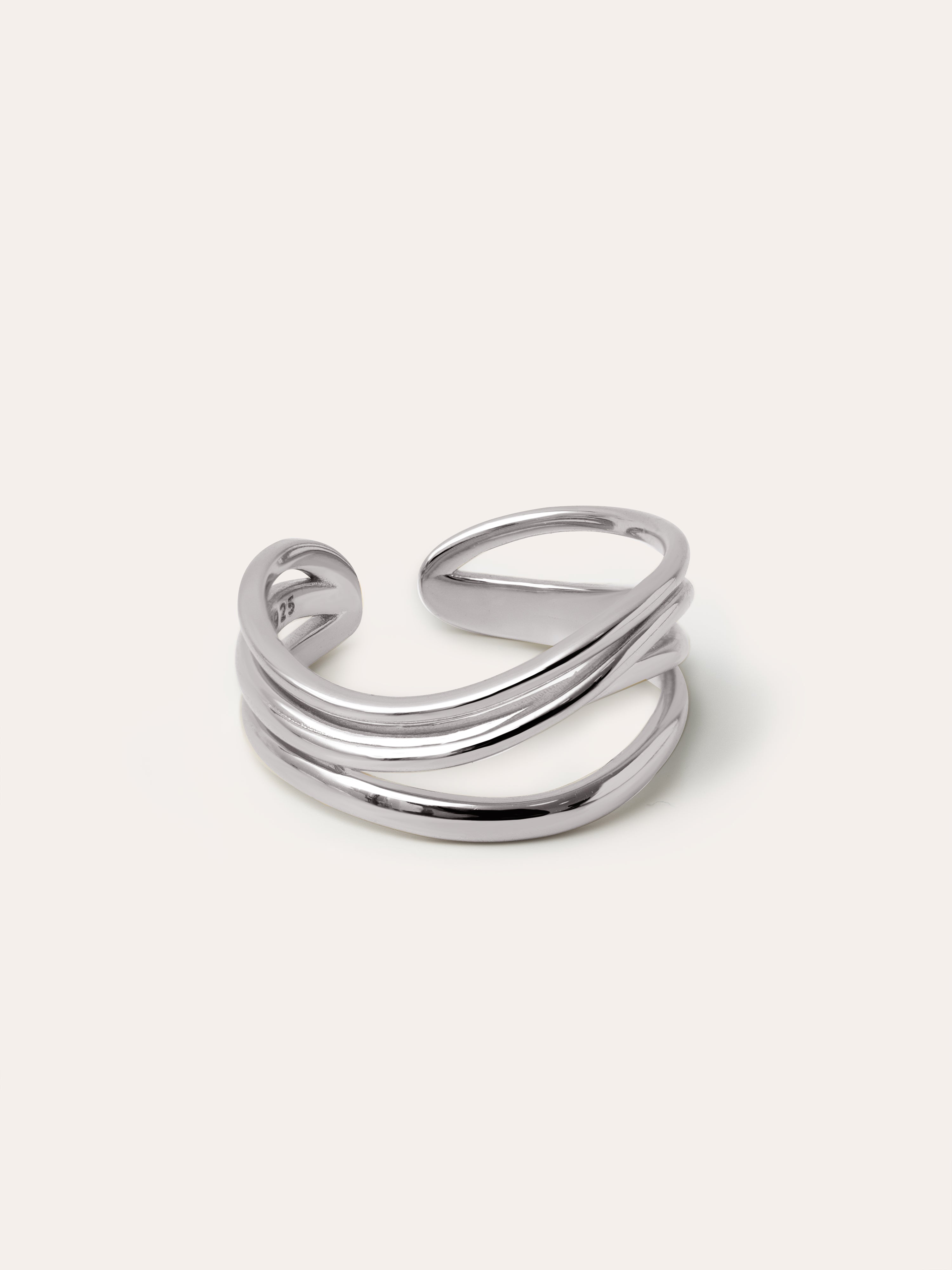Waves Silver Ring