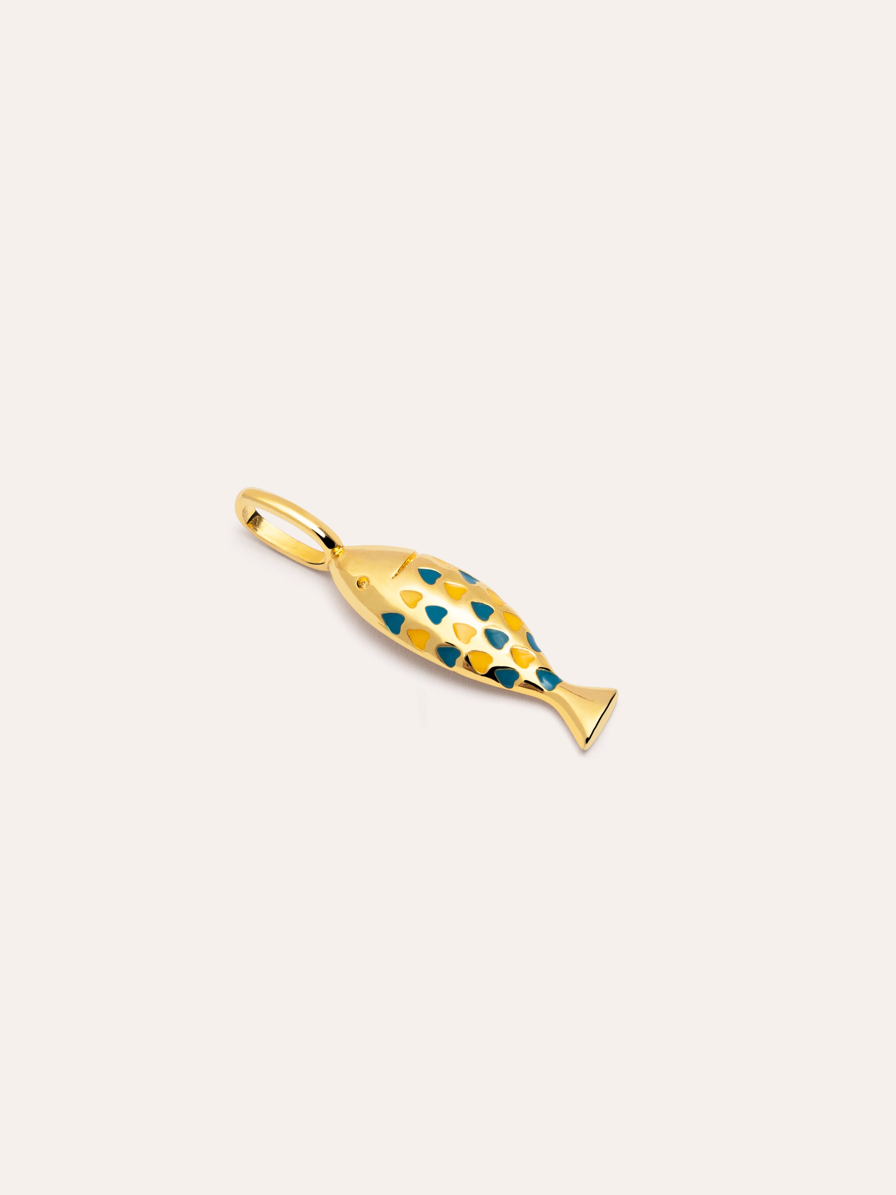 Bluetail Fish Gold Charm