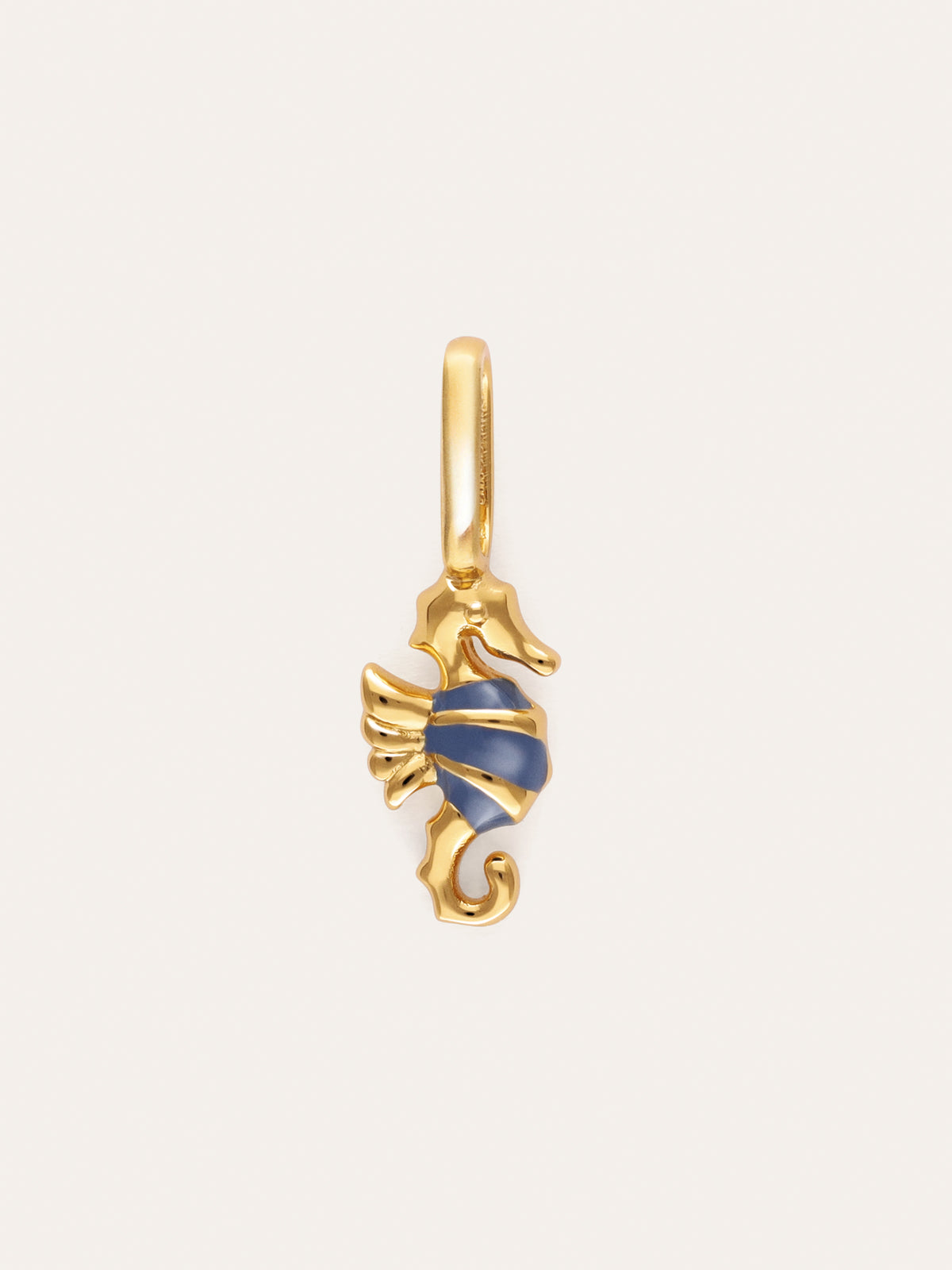 Blue Seahorse Charm Gold Plated en Singularu