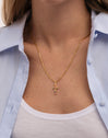Cross Cascade Gold Charm