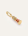 Charm Red Lighthouse Gold Plated