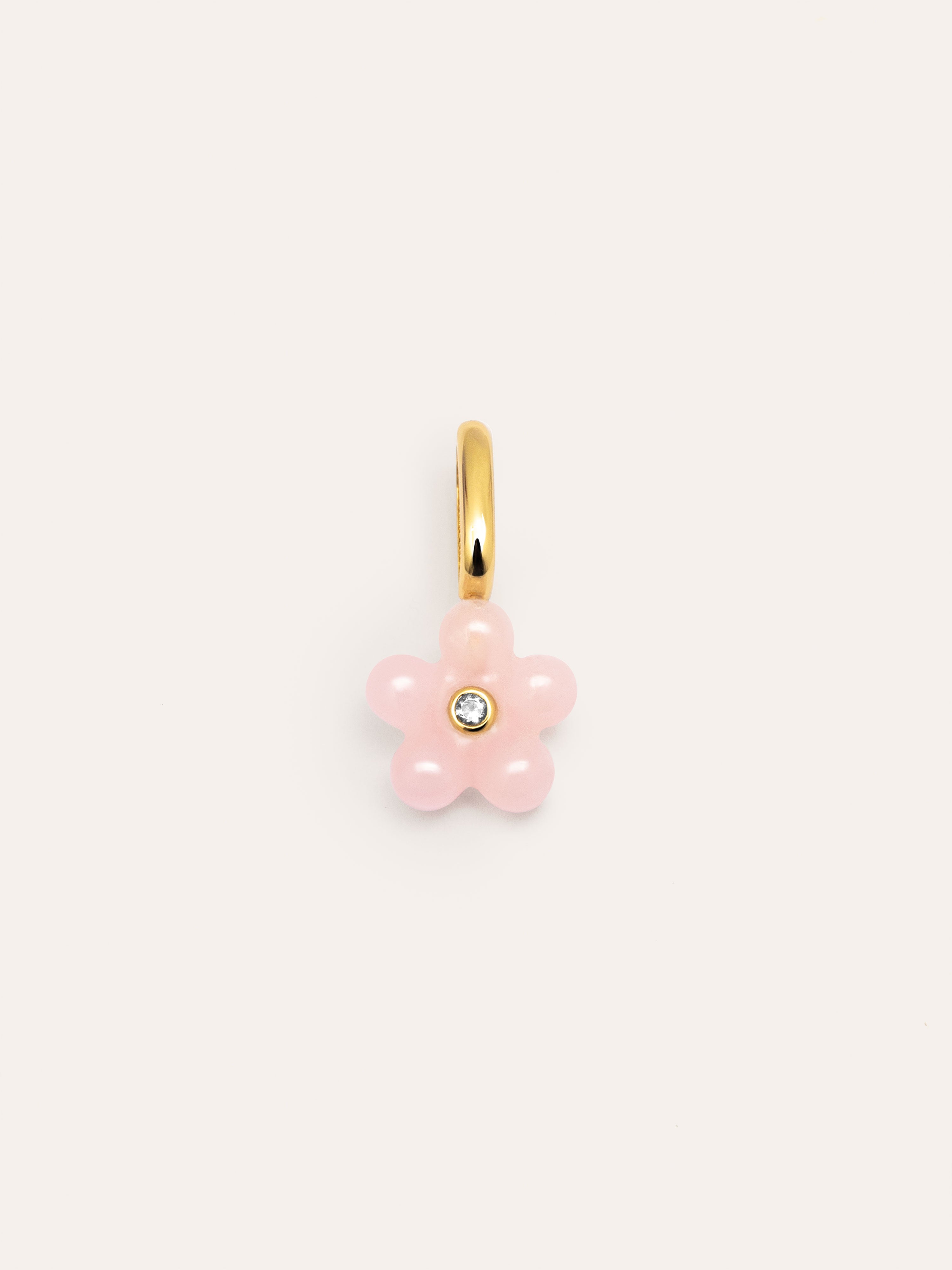 Flower Pink Gold Charm