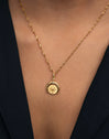 Medallion Moonset Gold Charm