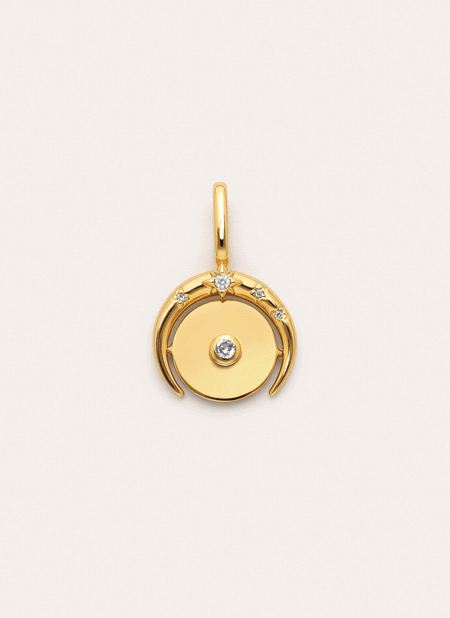 Charm Medallion Moonset Baño Oro