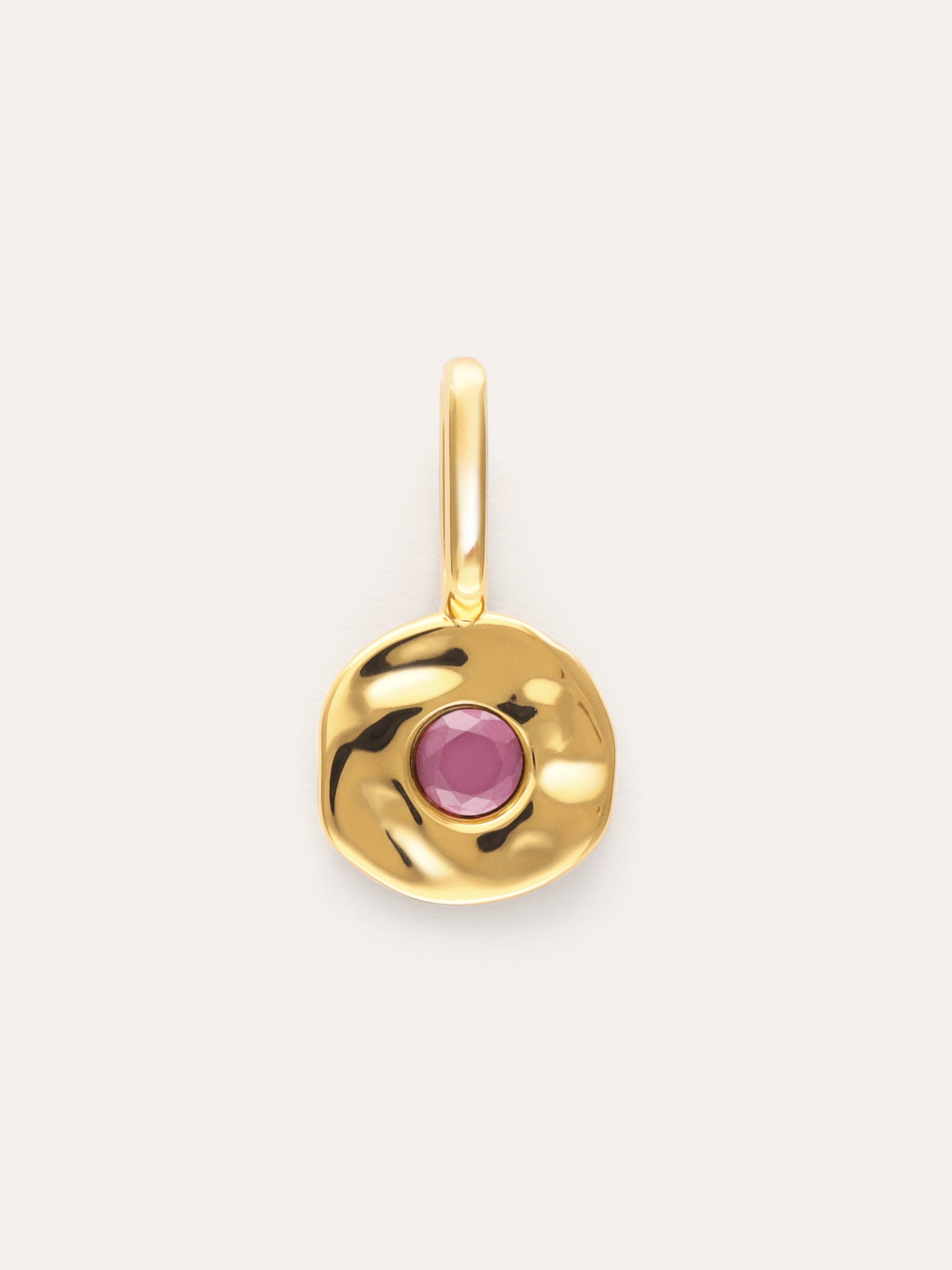 Charm Mini Birthstone Plata Baño Oro