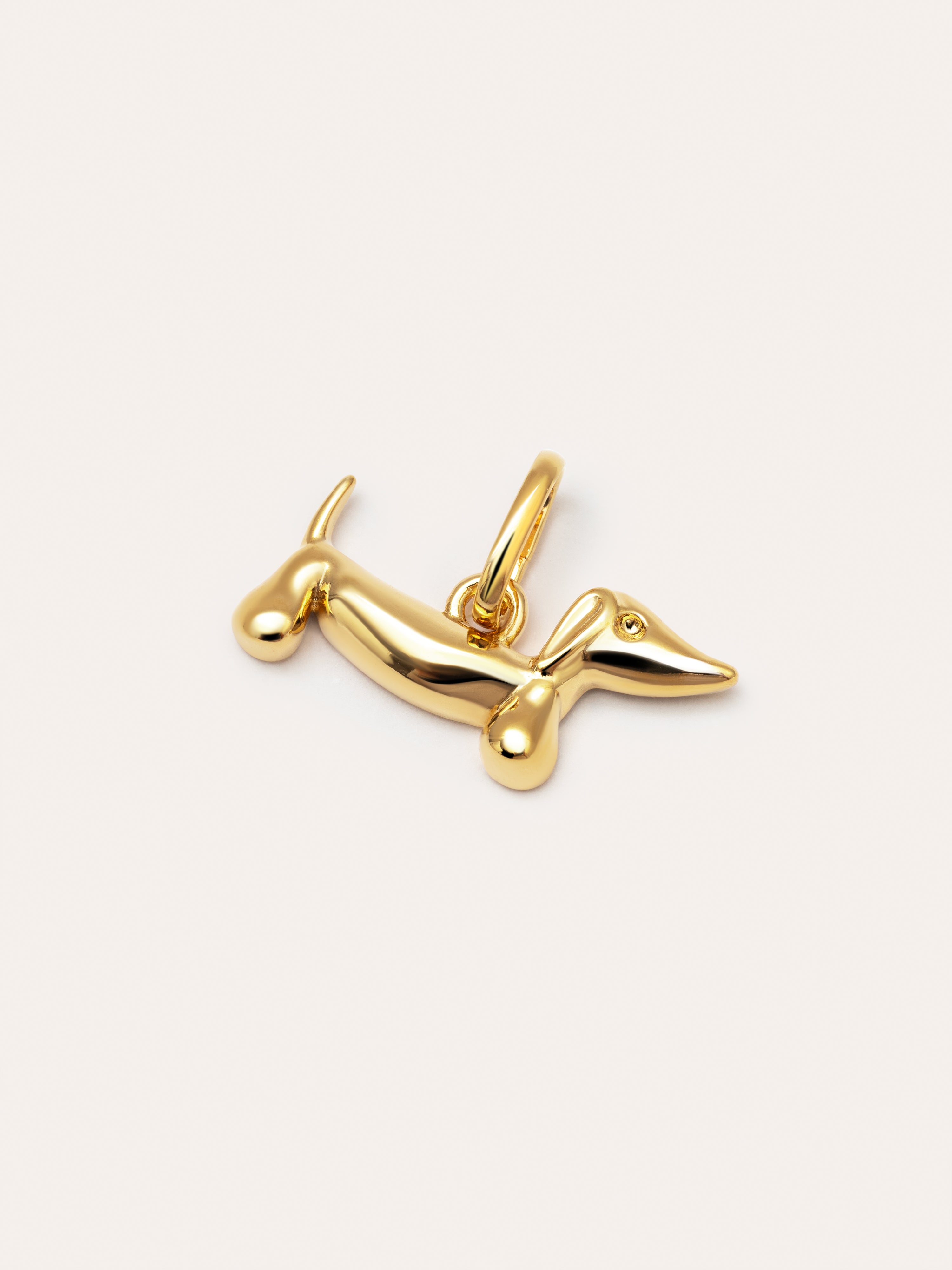 Teckel Dog Enamel White Gold Charm
