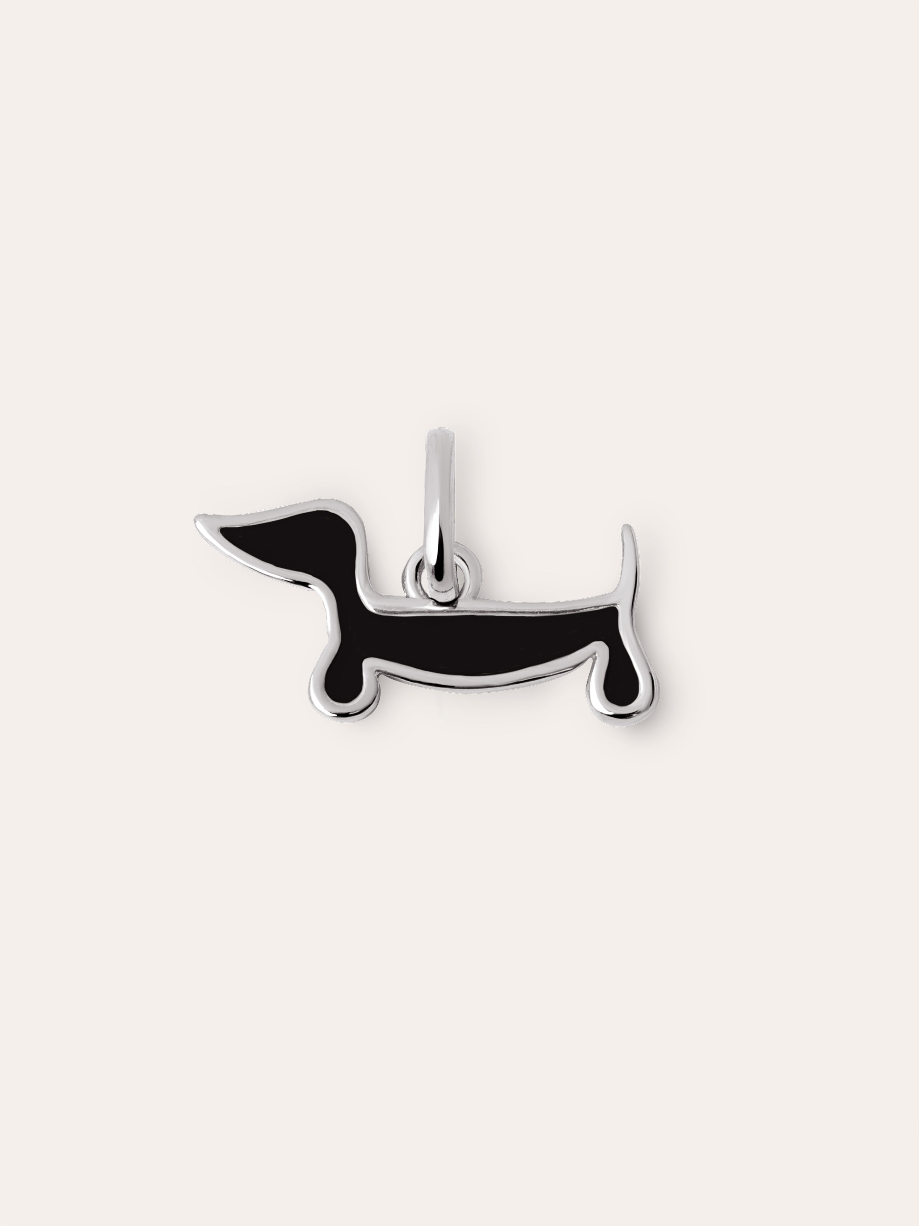 Teckel Dog Enamel Black Charm 