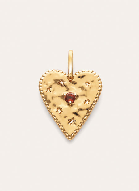 Charm Raw Heart Baño Oro