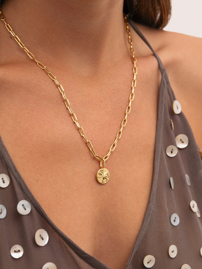 Charm Compass Rose Gold Plated