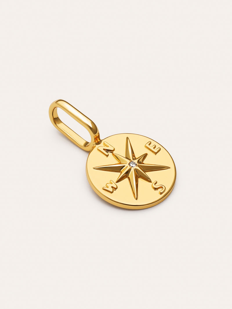 Charm Compass Rose Gold Plated