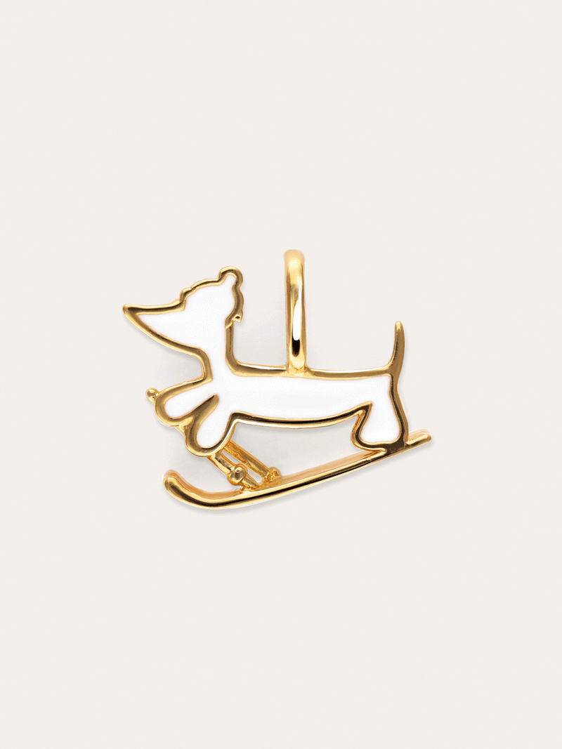 Winter Teckel Gold Charm