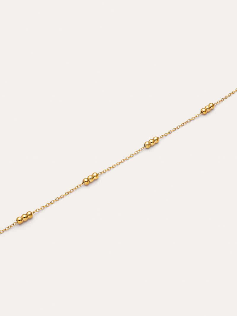 Triple Dots Steel Gold-Plated Necklace