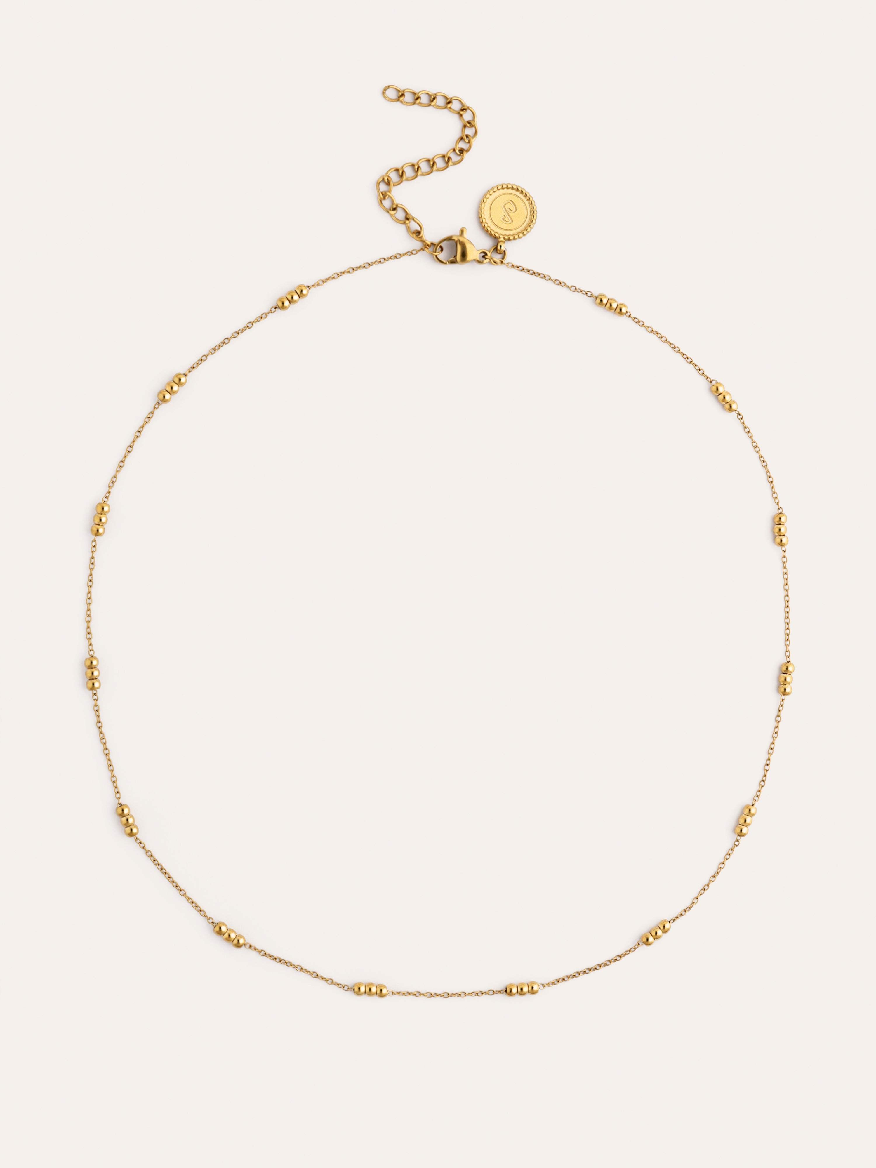 Triple Dots Steel Gold-Plated Necklace