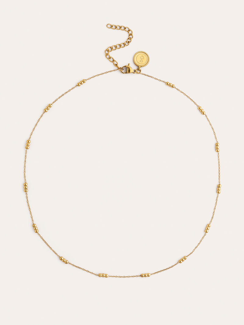 Triple Dots Steel Gold-Plated Necklace
