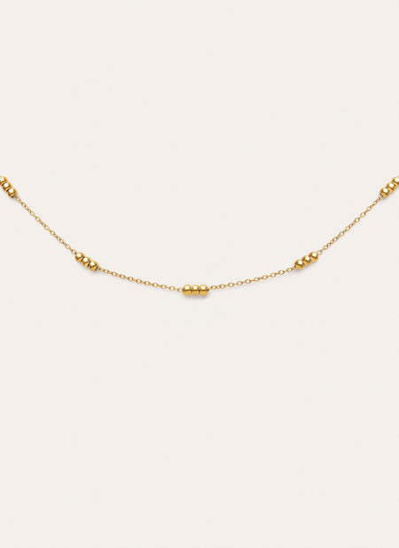 Triple Dots Steel Gold-Plated Necklace