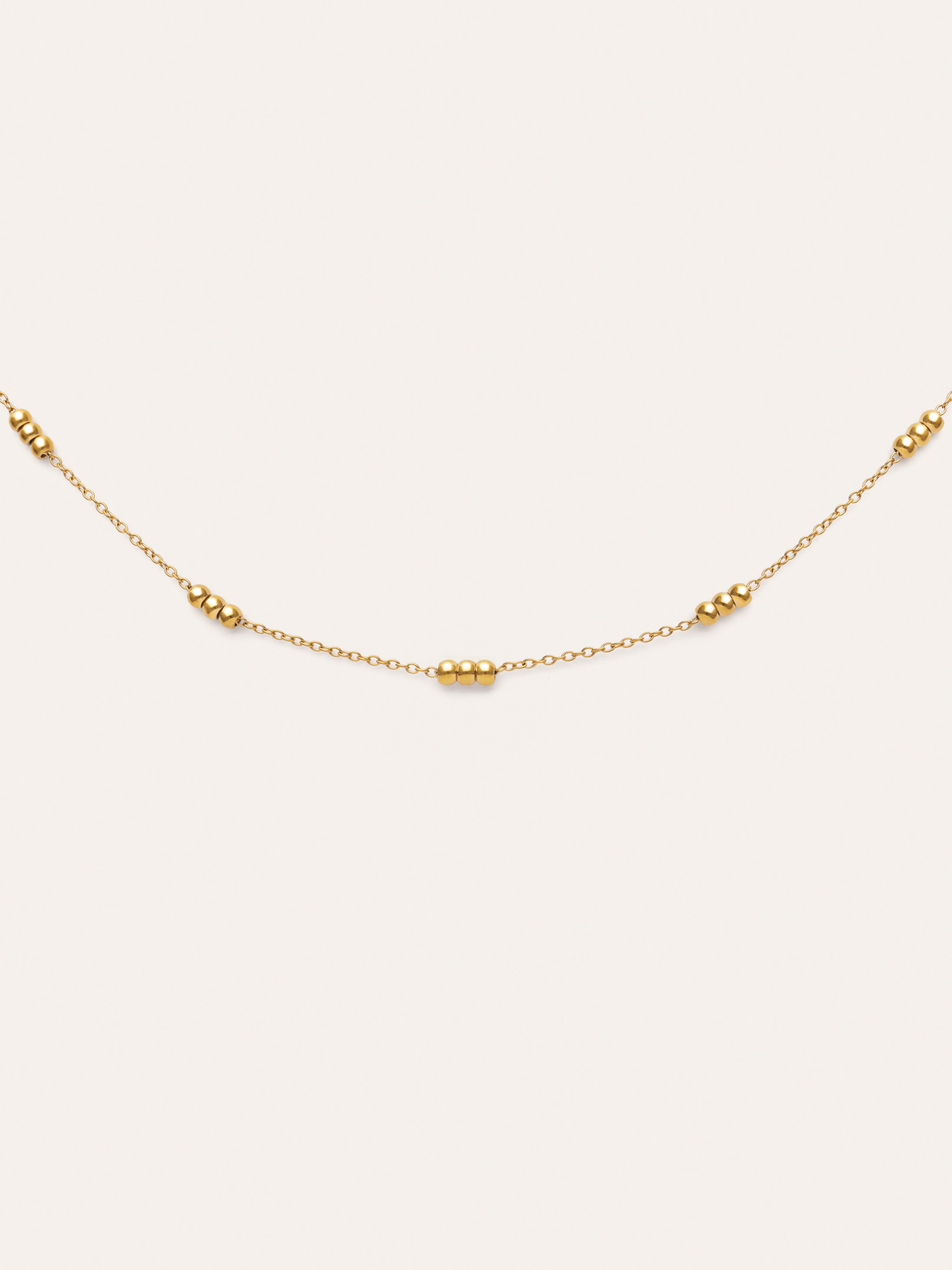 Triple Dots Steel Gold-Plated Necklace