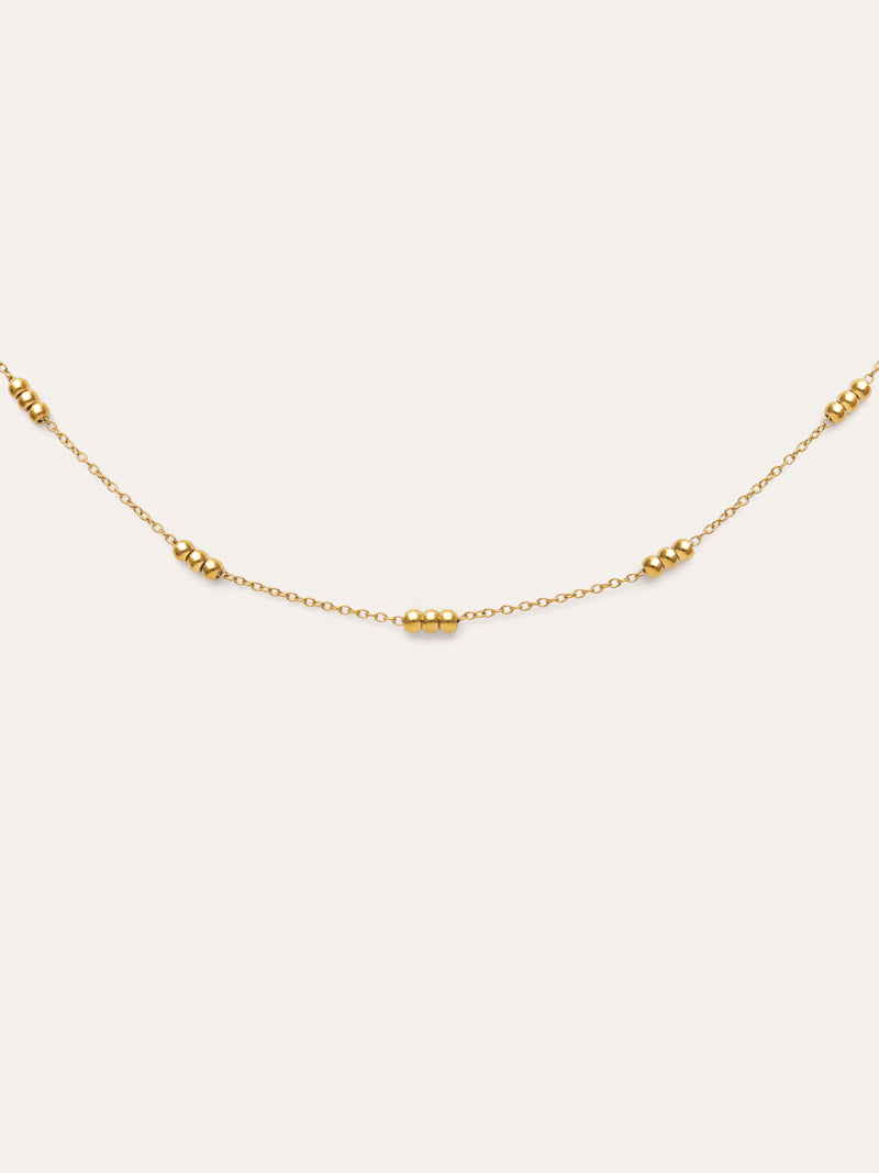 Triple Dots Steel Gold-Plated Necklace
