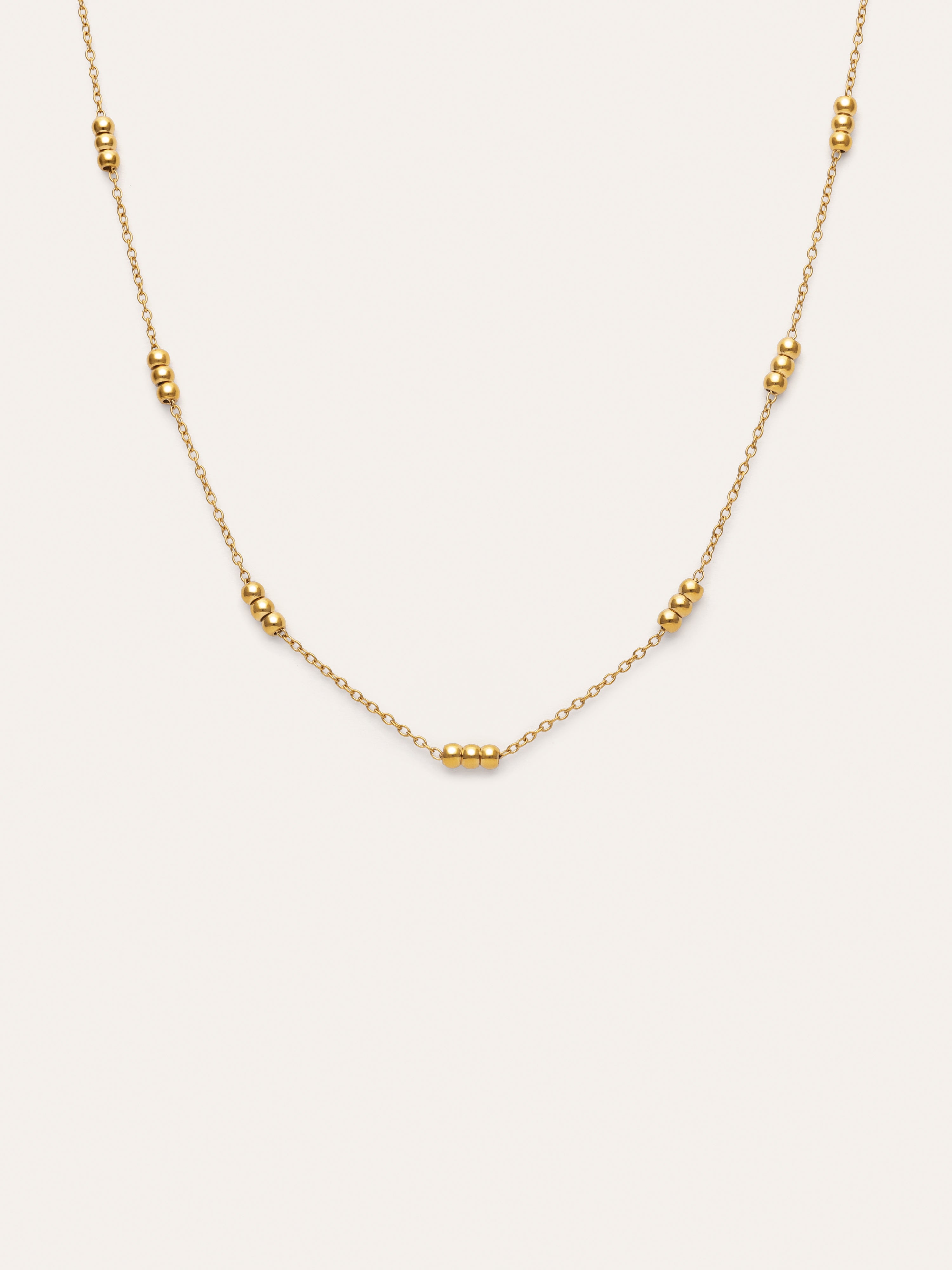Triple Dots Steel Gold-Plated Necklace