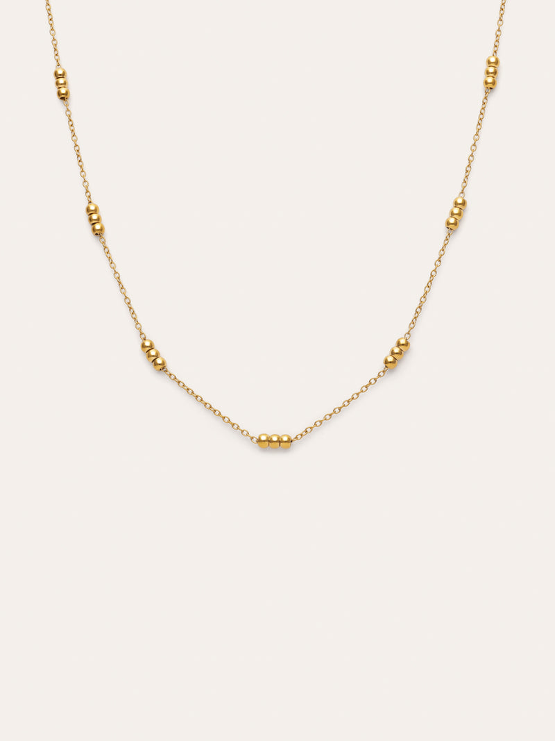 Triple Dots Steel Gold-Plated Necklace