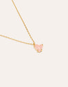 Collar Adorable Heart Pink Baño Oro