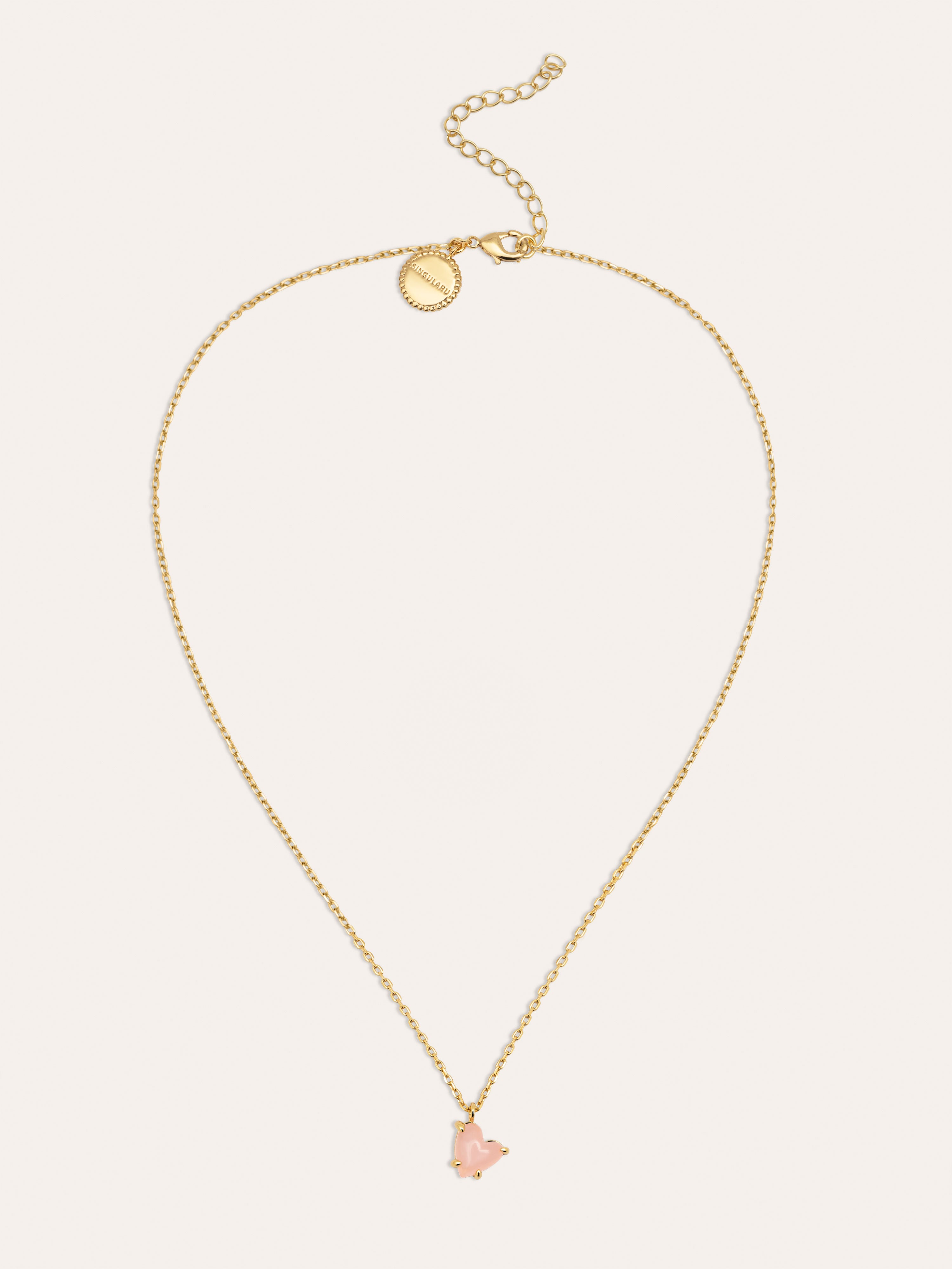 Adorable Heart Pink Gold Necklace