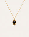 Collar Ágata Stone Acero Baño Oro