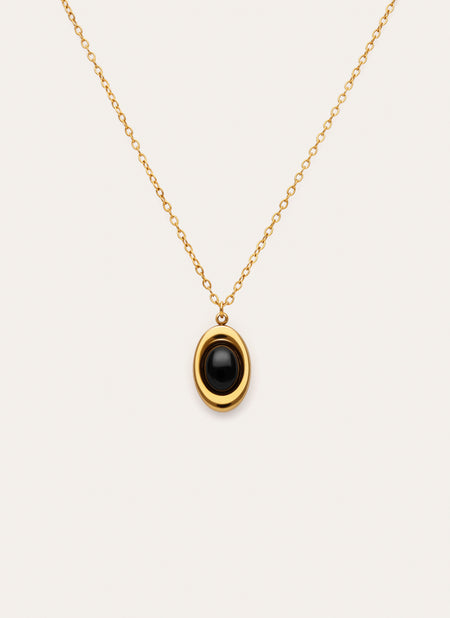 Necklace Ágata Stone Steel Gold Plated