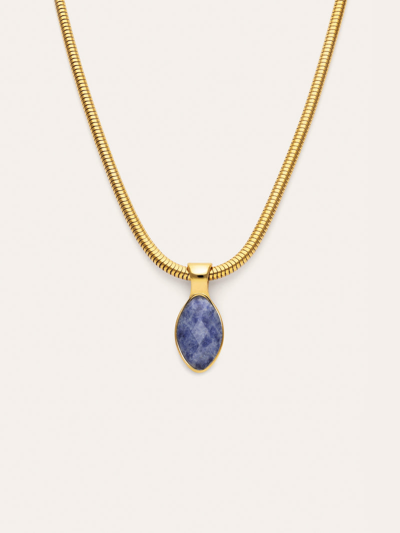 Alma Kyanite Steel Gold-Plated Necklace