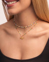 Collar Dots Colors Enamel Plata Baño Oro