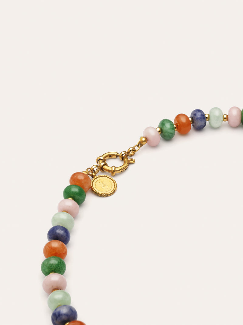 Collar Alpine Stones Acero Baño Oro