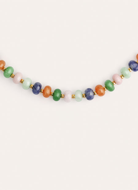 Collar Alpine Stones Acero Baño Oro