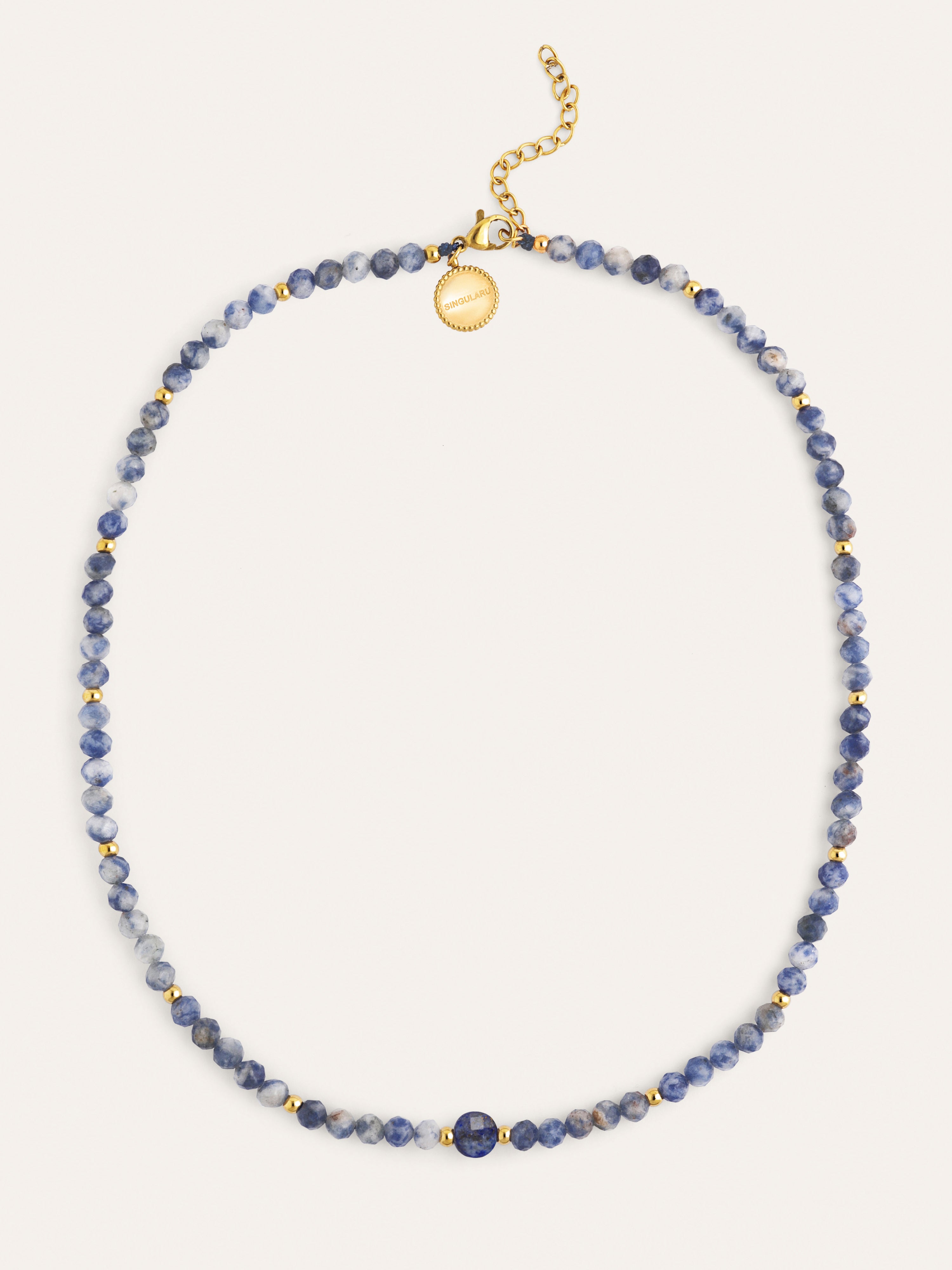 Amulet  Kyanite Stainless Steel Gold Necklace