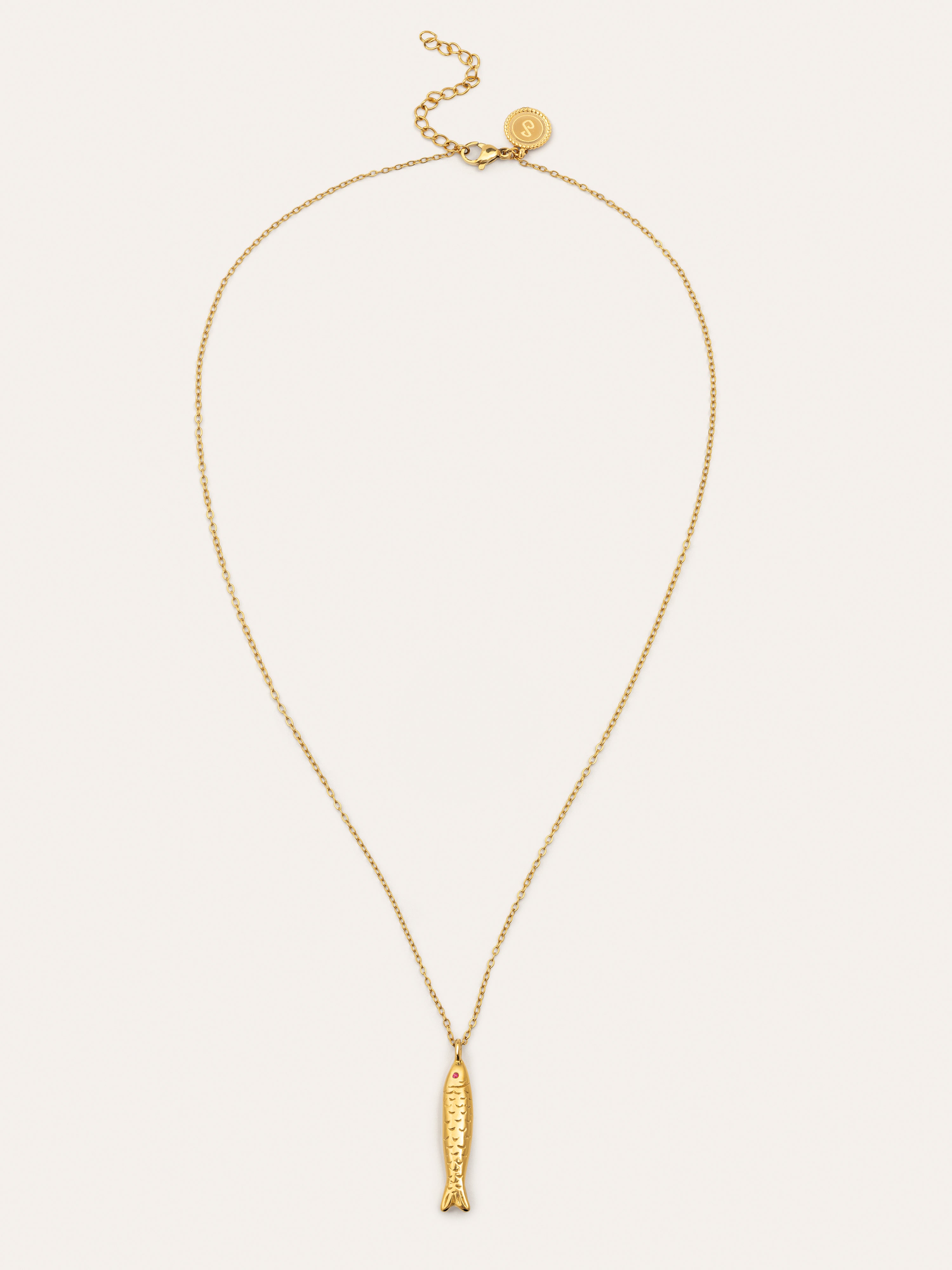 Aqua Fish Stainless Steel Gold Necklace