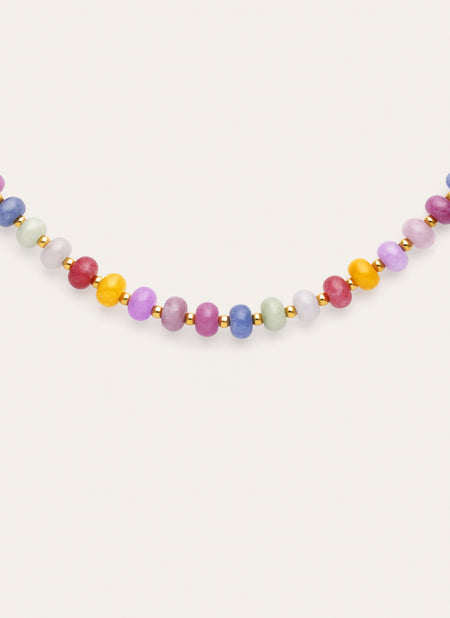 Collar Bali Stones Acero Baño Oro