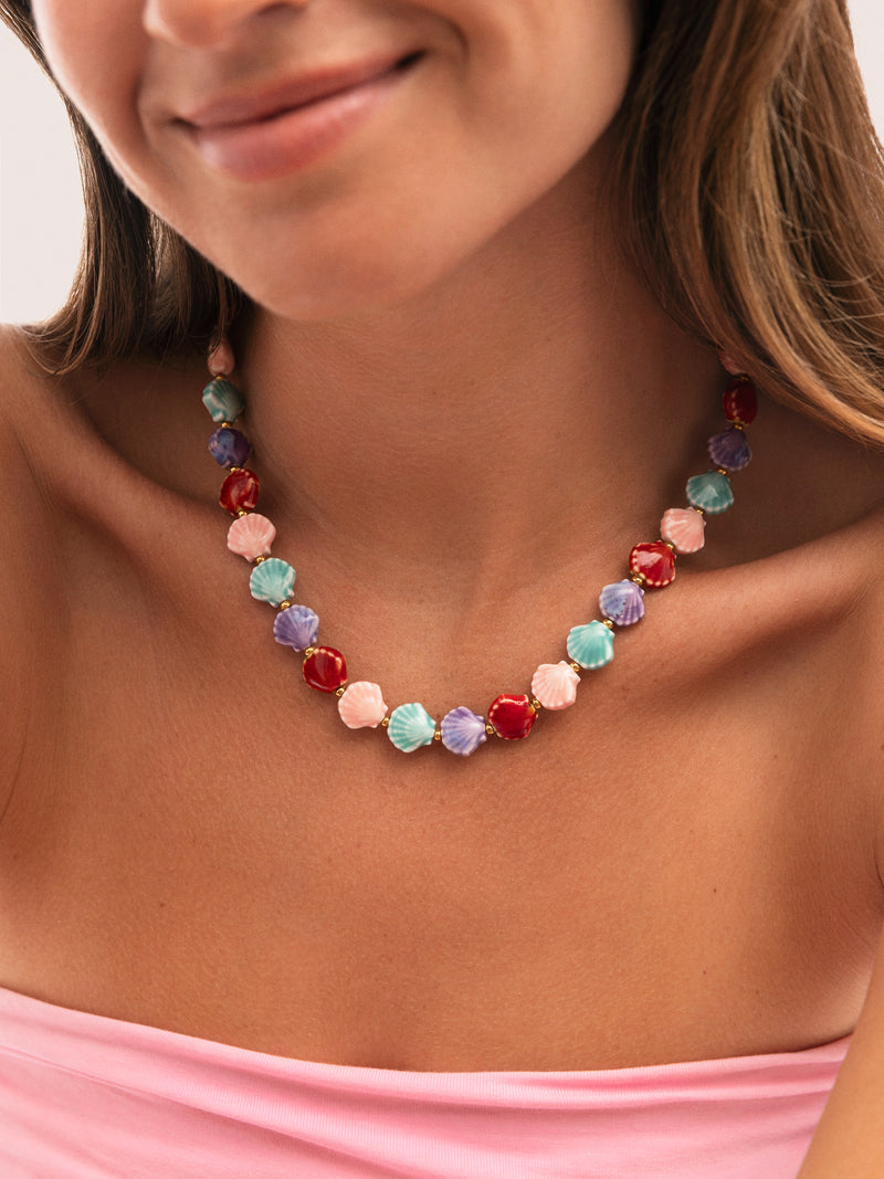 Begur Necklace Shells Steel Gold Plated