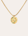 Bling Rainbow Stainless Steel Gold Necklace