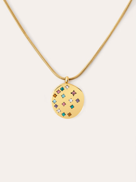 Rainbow deals disc necklace