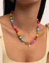 Collar Bloom Stones Acero Baño Oro