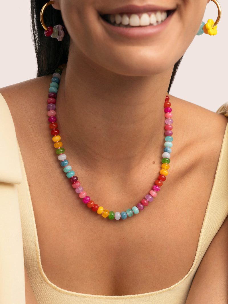 Bloom Stones Stainless Steel Gold Necklace