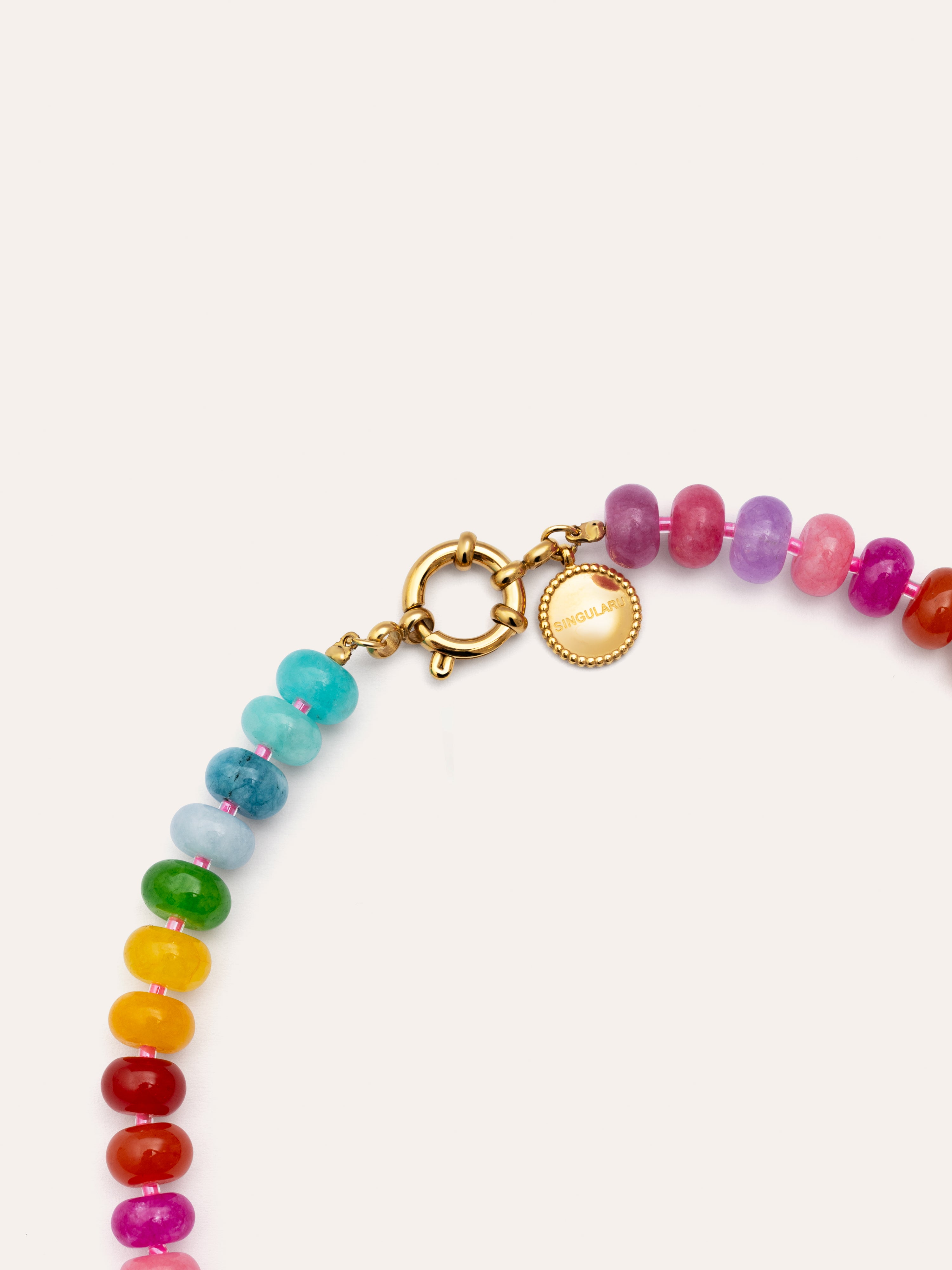 Collar Bloom Stones Acero Baño Oro