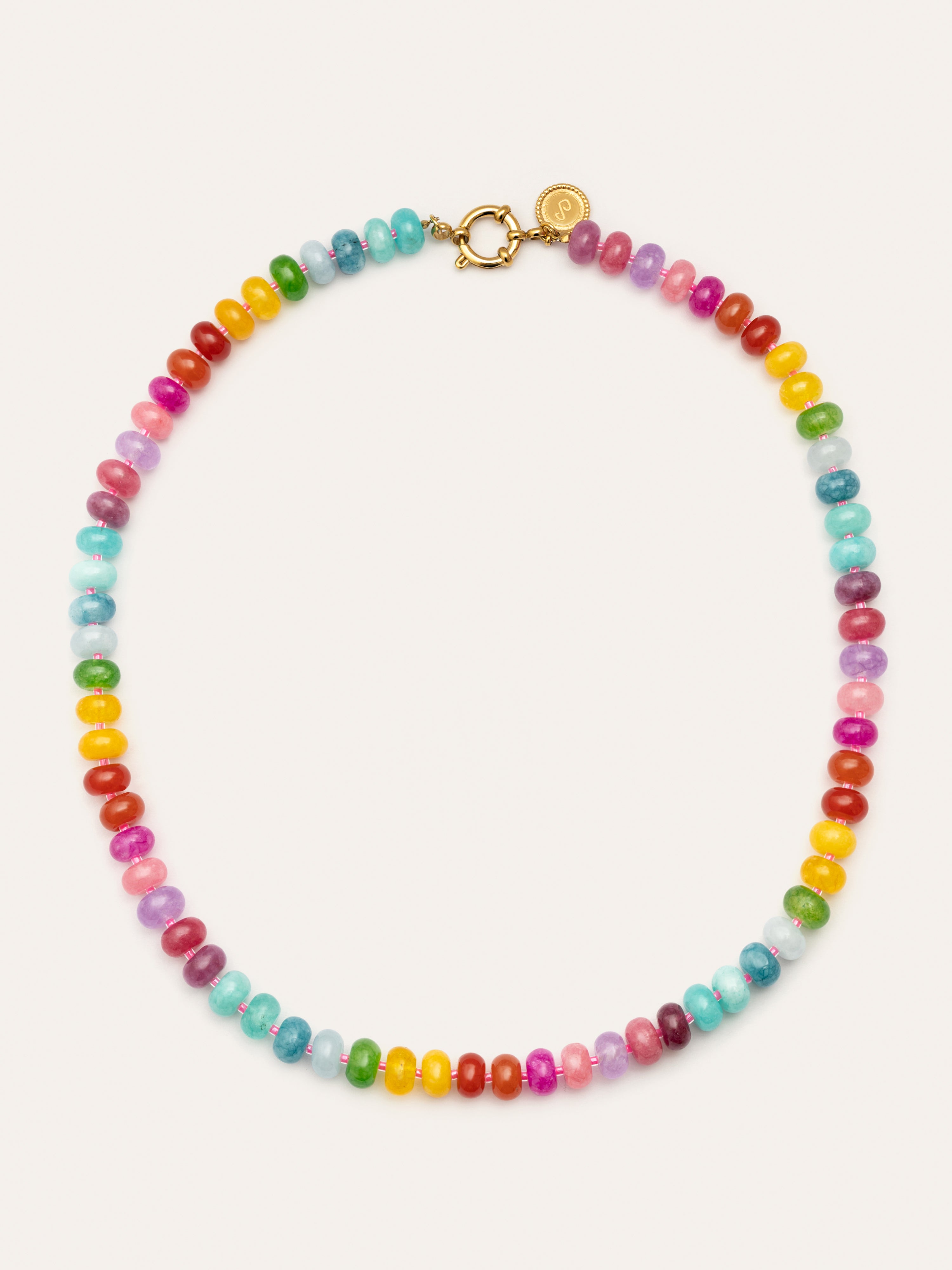 Collar Bloom Stones Acero Baño Oro