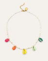 Boho Color Shells Stainless Steel Gold Necklace